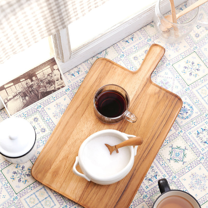 Blanche Serving Tray with Handle- Teak